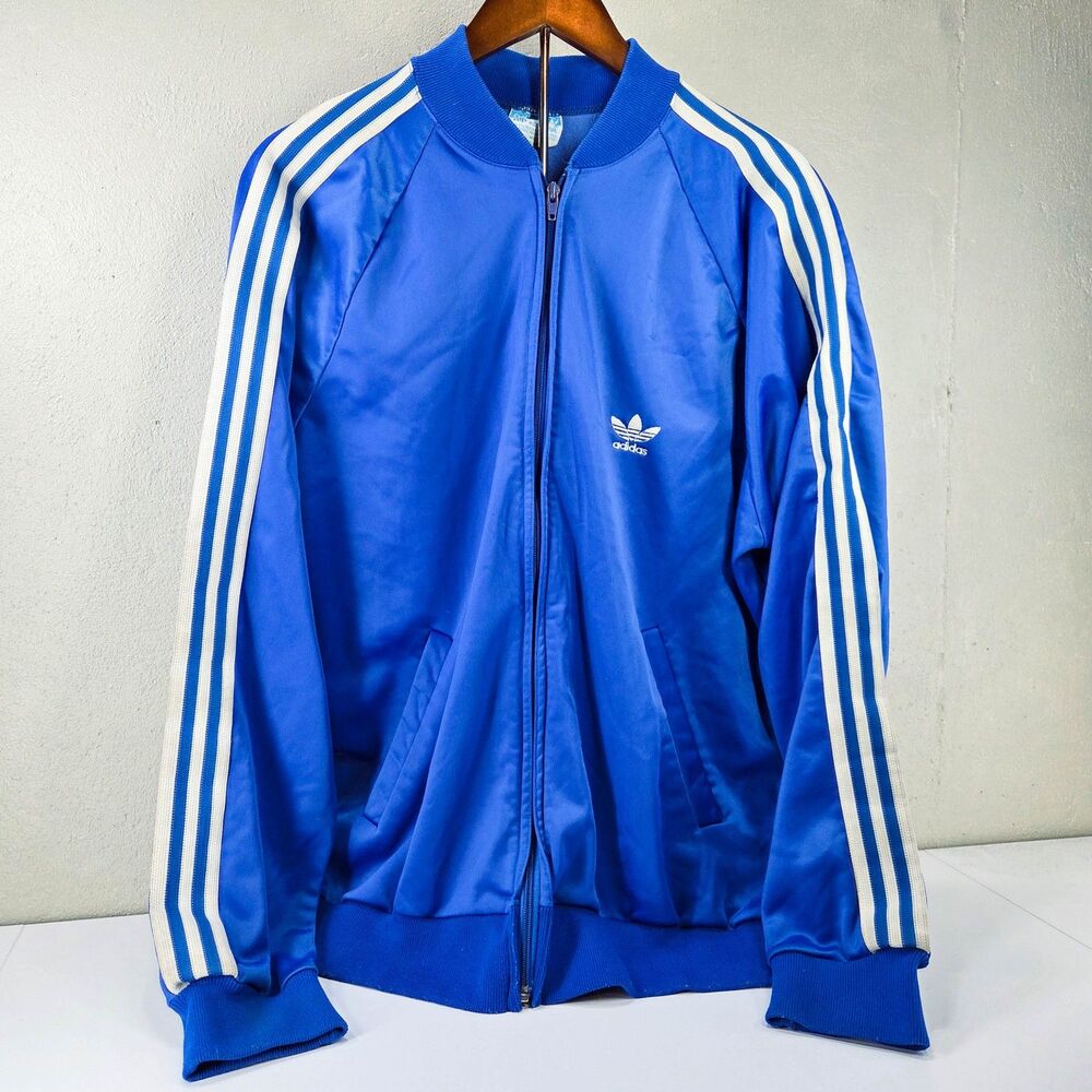Vintage 80s Adidas ATP Keyrolan Full Zip Three Stripe Track Jacket Sz XL
